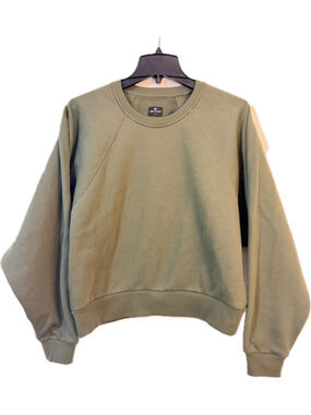 Wear It To Heart Cropped Sweatshirt Olive Green Size M – New Without Tags (b11)